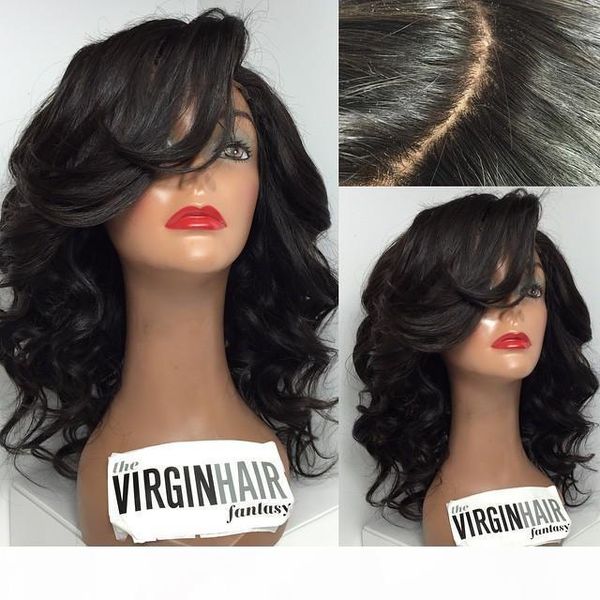 

full lace human hair wig unprocessed brazilian hair body wave glueless full lace wigs with baby hair for black women, Black;brown