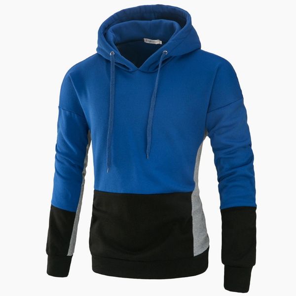 

men's new color matching sweater hoodie men, Black