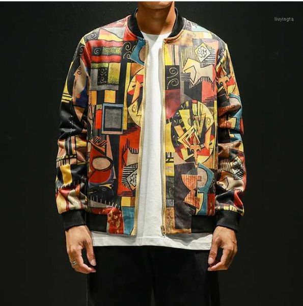 

korean style floral bomber jacket fashion men streetwear clothes 5xl hip hop man jacket spring 2020 japanese coat punk clothing1, Black;brown