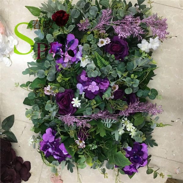 

spr green and blue flowers artificial wall1