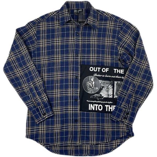 

men's casual shirts /erd melancholy rich second generation sticker printed loose fashion couple long sleeved shirt casual coat men, White;black