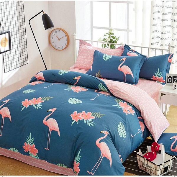 

bedding sets floral plant pastoral bird printing cartoon creative bed sheets cotton pillowcase duvet cover
