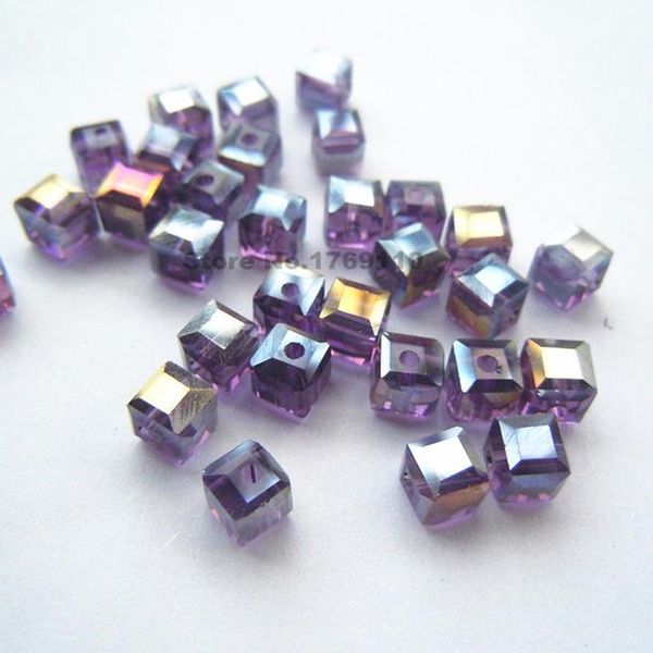 

isywaka 100pcs mixed color square 6mm austria crystal beads charm glass beads loose spacer bead for diy jewelry making jllvcu