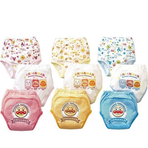 

3pcs/lot baby training pants cloth diapers toilet learning nappies boy underwear anpanman girl shorts 3 layers #001 201117