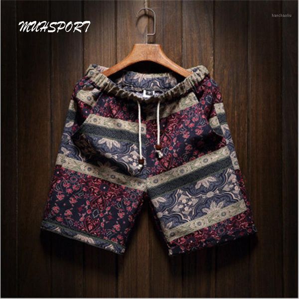 

running shorts men's personality printing 2021 summer thin section breathable comfort linen large size m-5xl1, Black;blue