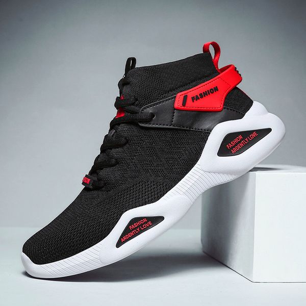 

2020 male breathable sports casual men's knitted single-layer zapatos shoes of hombre, Black;brown