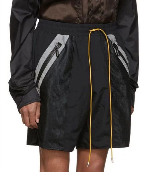

oversize rhude shorts pocket side 3m reflective rhude shorts mens women outdoor streetwear high-quality t200422, White;black