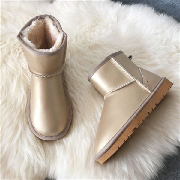 

new 2020 winter snow shoes dwaterproof water genuine leather women's boots, Black