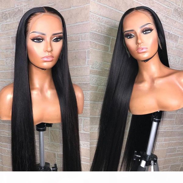 

bythair silky straight full lace human hair wigs pre plucked with baby hair silk bae lace front wig for black women bleached knots, Black;brown