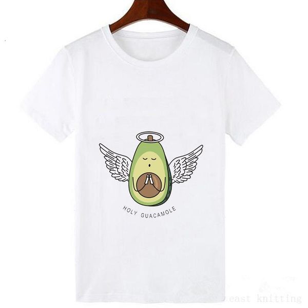 

dugujunyi 2019vogue маленький свежий повседневная авокадо графическая одежда топы женские тройники корейский кавайский мультфильм авокадо ве, White