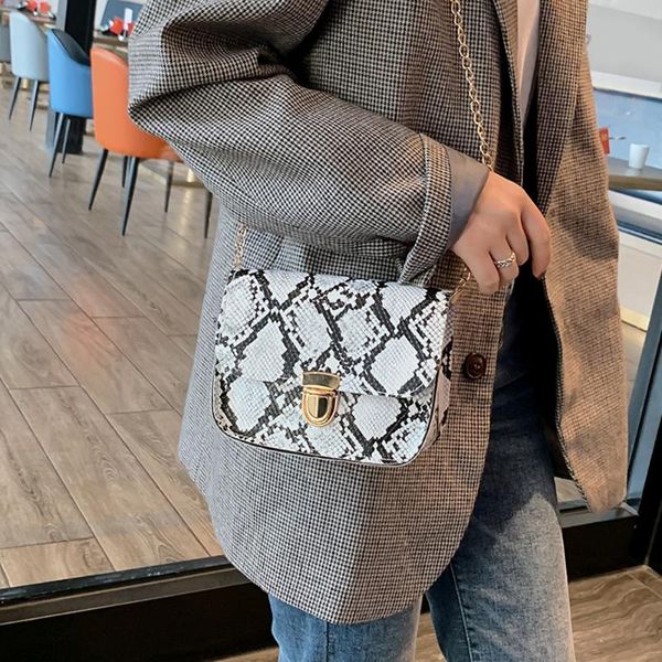 

fashion snake print women messenger bag pu leather small shoulder handbag