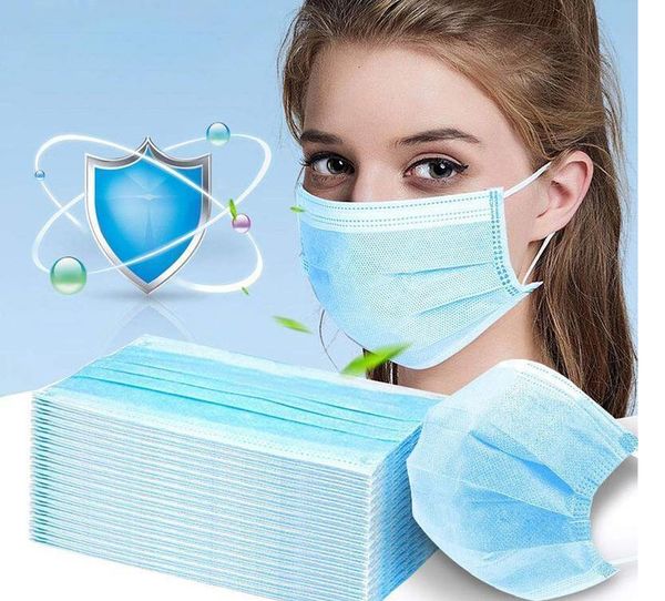 

non-woven dust dhl anti in pm2.5 stock disposable mask 4 layer ear-loop cover 3-ply face masks with respi