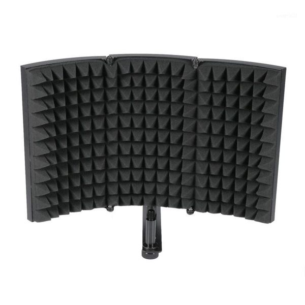 

folding studio microphone isolation shield recording sound absorber foam panel1