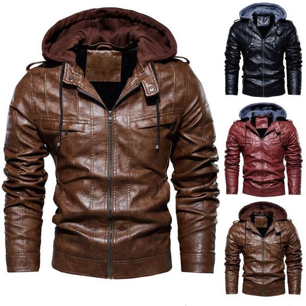 

2021 new winter camouflage men jacket hoodie thickening jackets coat plus size outwear leather men clothing blouse1, Tan;black
