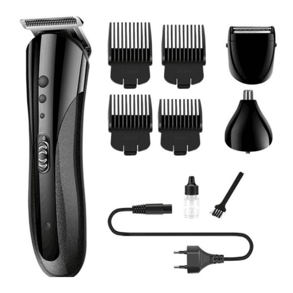 

3 in 1 electric hair clipper razor beard shaver nose hair cutter trimmer limit comb set rechargeable home groo wmtnvl, Silver