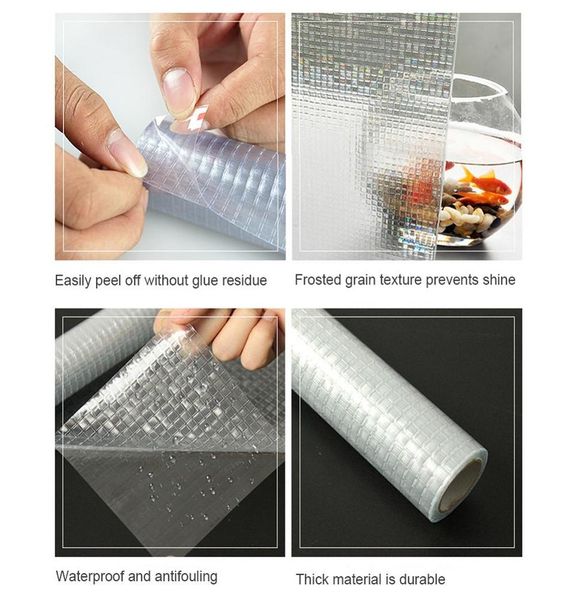 

3d decorative window cling film mosaic square vinyl no glue privacy film static cling stained glass window sticker home decor wmtich