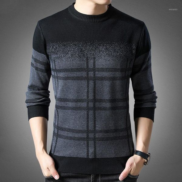 

2020 new fashion sweater mens pullovers thick slim fit jumpers knitwear woolen winter korean style casual clothing men1, White;black