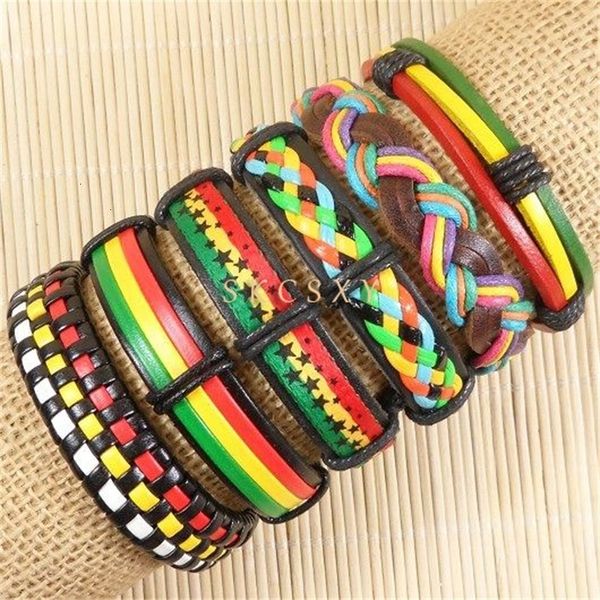 

factoryxlcfhigh handmade quality bracelets wrap mens and women multilayer genuine leather bracelet with braided rope fas