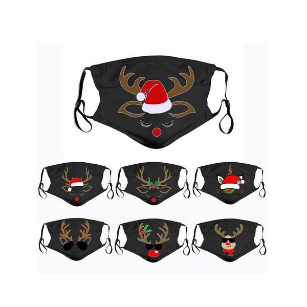 

8 washable pattern pm2.5 styles for adjustable festive mask face elk breathable christmas dust-proof anti-fog masks fwa1333 bwoan nwfq