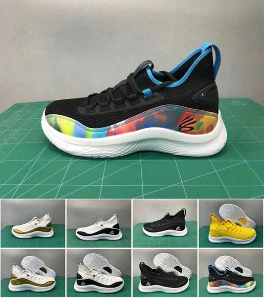 

2020 новый ua curry 8 горячие продажи спортивное равенство лучшие мужчины черные белые баскетбольные туфли shipp