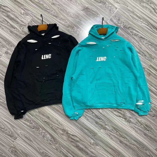 Lüks yeni sweatshirt tasarımcı teknolojisi yün giysi b ev aşınmış delik çatlak mektubu ağır yıkama erkek ve kadınların aynı tarzı uzun kollu polar kapüşonlu ceket saf pamuk