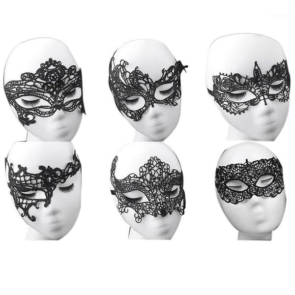 

party masks women's black lace carnival mask masquerade hollow fashion 6 pack1