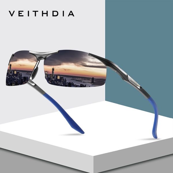 

veithdia aluminum magnesium semi rimless sunglasses polarized men coating mirror driving sun glasses eyewear accessories shades