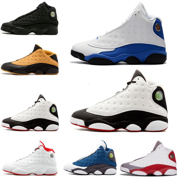 

13 13s men basketball shoes black cat bred chicago he got game hyper royal blue olive playoffs sports shoes sneakers size us 8-13, White;red