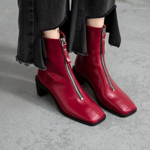 

iconfel brand bottine scarpe dona women boots italian bootie genuine leather boots chaussure femme zapatos mujer winter 2021 new1, Black