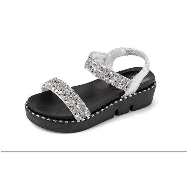 

fujin women sandals summer thick bottom breathable 2020 elastic band fashion platform flat bottom causal sewing women sandals t200327, Black