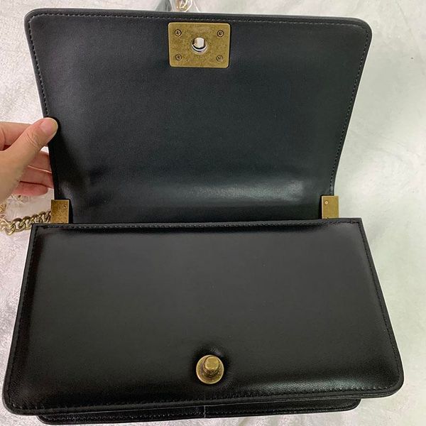 

classic 25cm flap chain bag lady bags women plaid chain handbag real leather purse crossbody shoulder messenger bag tote bag designer