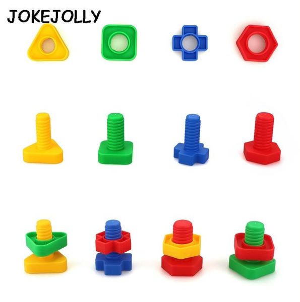 

10 sets screw building blocks plastic insert blocks nut shape toys for children educational toys scale models gyh wmtbvg