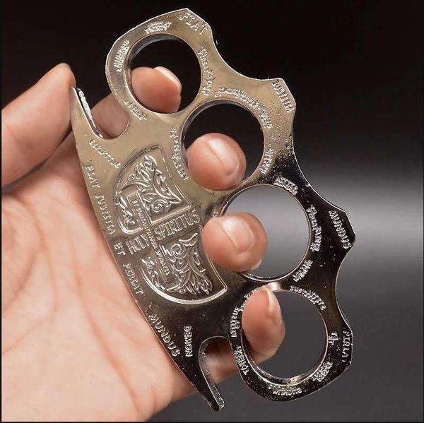 

high hardness hell detective constantine brass knuckle outdoor edc tools knuckles duster buckle break window self-defense tool 121212