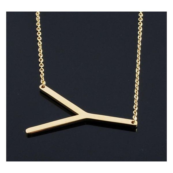 

women fashion sideways personalized a-z letter name initial gold silver plated stainless steel necklace pendant fo wmtiax jeneffer
