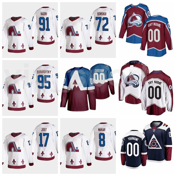 

reverse retro colorado avalanche jersey 91 nazem kadri 19 joe sakic 72 joonas donskoi justin barron brandon saad hockey custom name number, Black;red