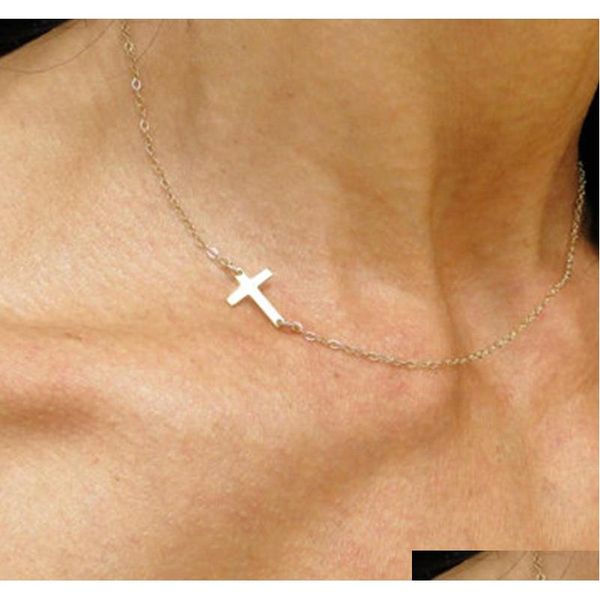 

new gold silver cross necklaces clavicle necklace jewelry for women yukdo