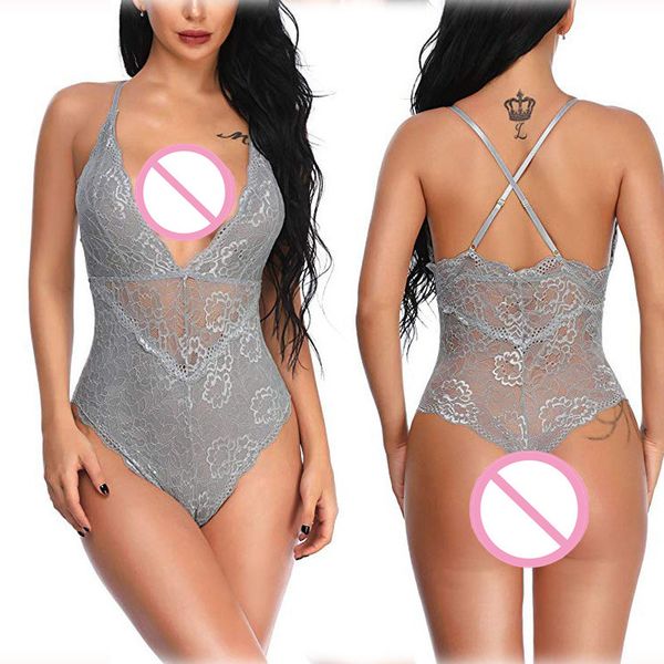 

see-through lace lingerie erotic underwear babydoll dress costume lingerie teddy porno bodysuit plus size for women
