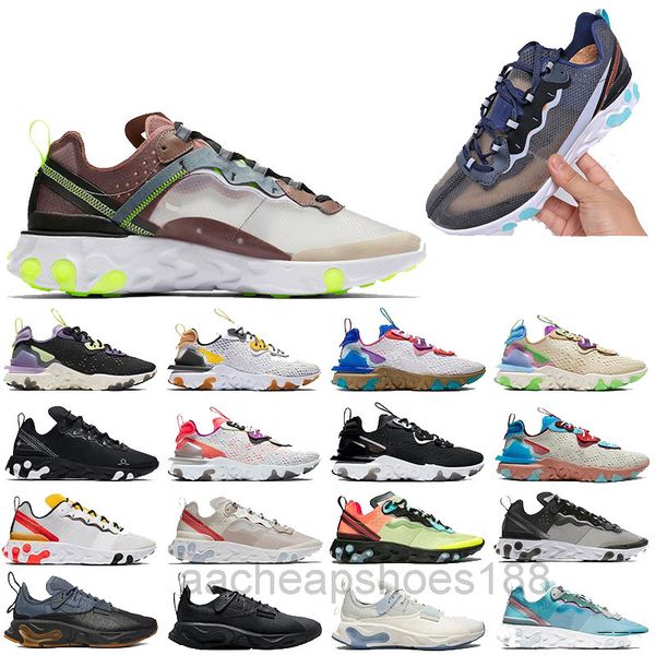 

react element 87 casual shoes for men women white black neptune green blue mens trainer designer breathable sports sneakers size 36-45 fdc6