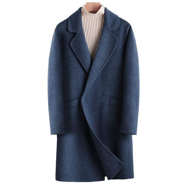 

men coats men's coat double-sided long wool coat man jacket alpaca mens coats and jackets windbreaker abrigo hombre 846 kj14751, Black
