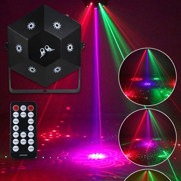 Telecomando RGB Otto Occhi Hotwheel Illuminazione laser Lampada a fascio LED Illuminazione da palco a LED ad attivazione vocale Luce stroboscopica da discoteca per bar di Natale