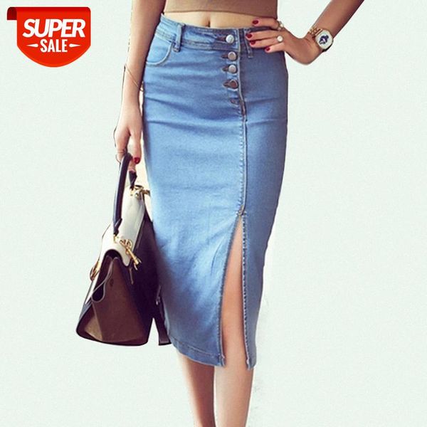 

bonjean women's denim pencil skirt new casual high waist slim long jeans skirts women young girl summer female falda #va1t, White;black