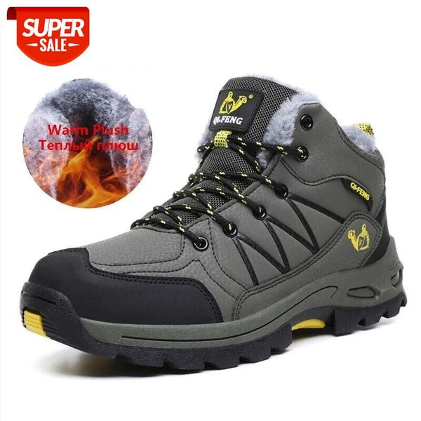 

outdoor 2020 fashion winter men boots plush warm snow boots non-slip men hiking shoes sneakers zapatos hombre 37-47 #886c
