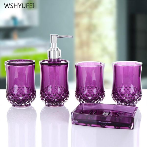 

bath accessory set 5pcs direct marketing acrylic high-end bathroom mug cup wash kit creative wedding decoration gift supplies