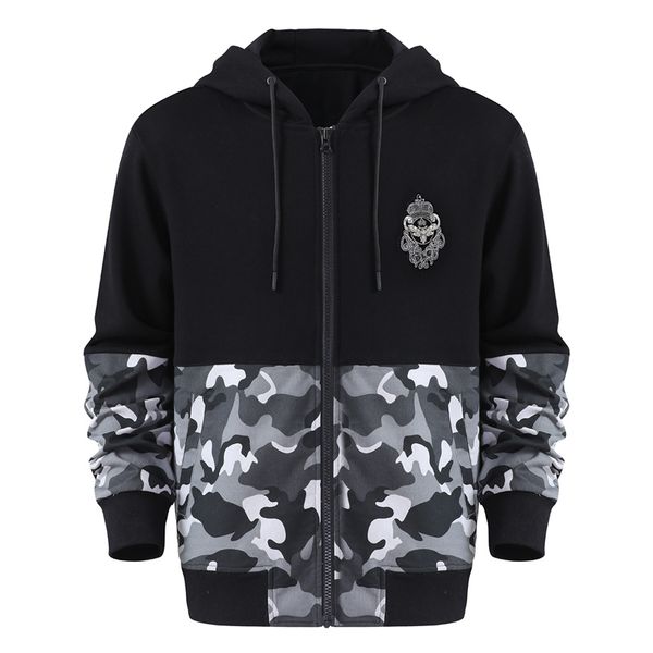 

2021 mens hoodie hip hop men and women hairdresser hoodie black stitching camouflage pullover hoodie winter sweatshirt