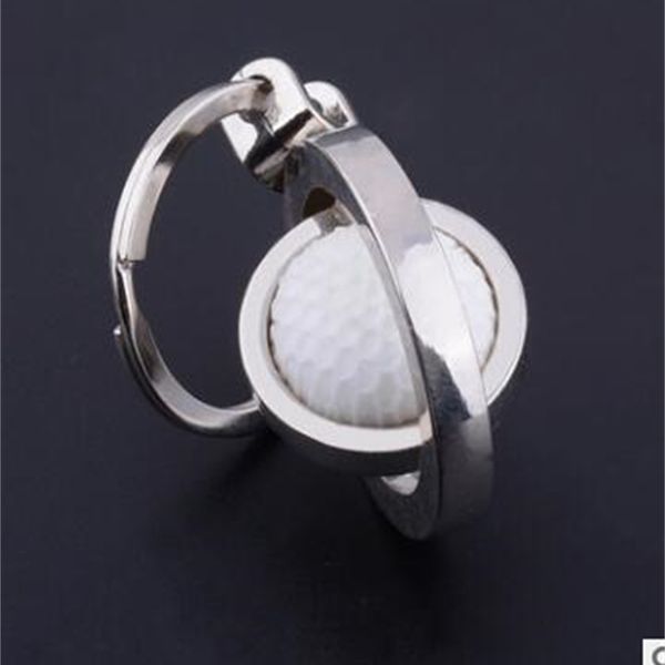 

football basketball 3d golf keychain sports rotating souvenirs pendant keyring key fob ball gifts kka4020, Silver
