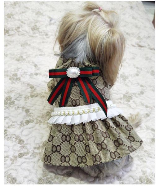 

2020 new web celebrity double circle embroidered pet dress shirt skirt hat chest back lovers teddy bear yorkshire bullfight1