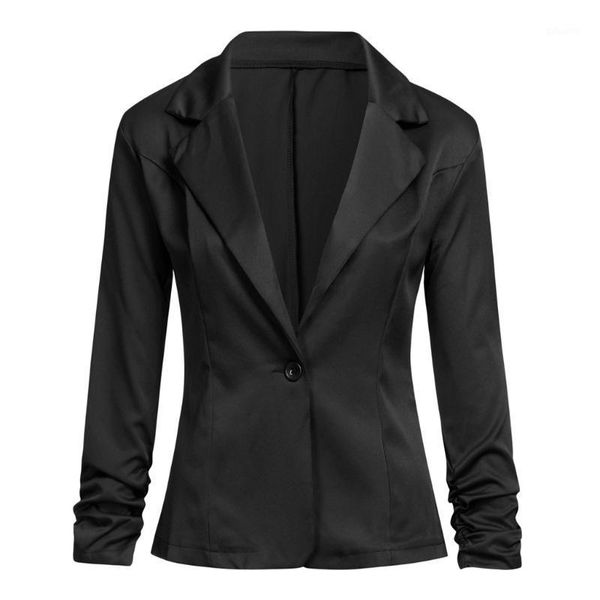 

blazer women casual work solid button slim color office ladies suit office coat jacket d907291, White;black