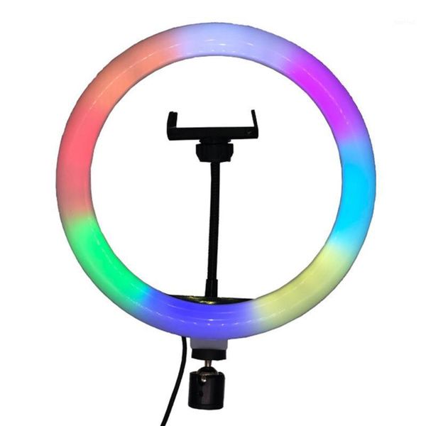 

flash heads 10inch rgb ring light pography lamp beauty colorful usb powered with phone holder for live makeup vlog ring1