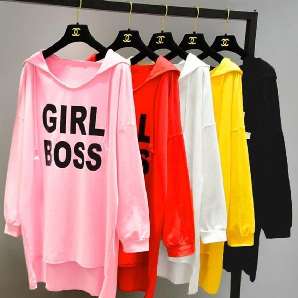

girls t-shirts long sleeve t-shirt hooded tee shirt letters women casual tees drop shipping good quality, White