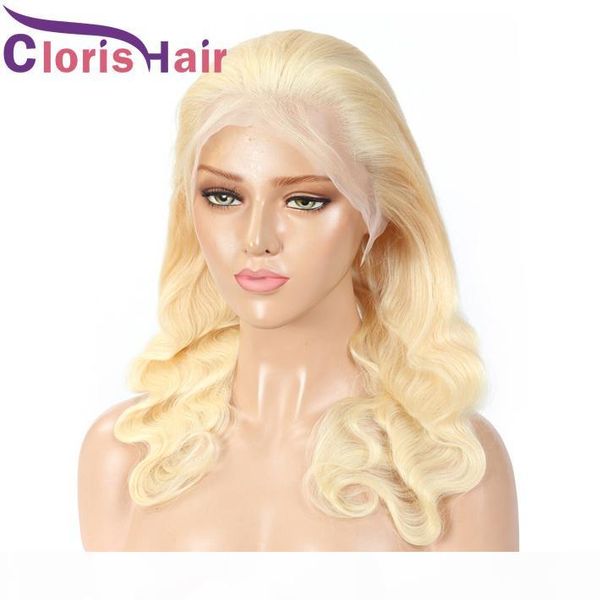 

#613 blonde lace front wig 13x4 human hair body wave peruvian remy glueless wigs for black women full platinum blonde wavy frontal lace wig, Black;brown